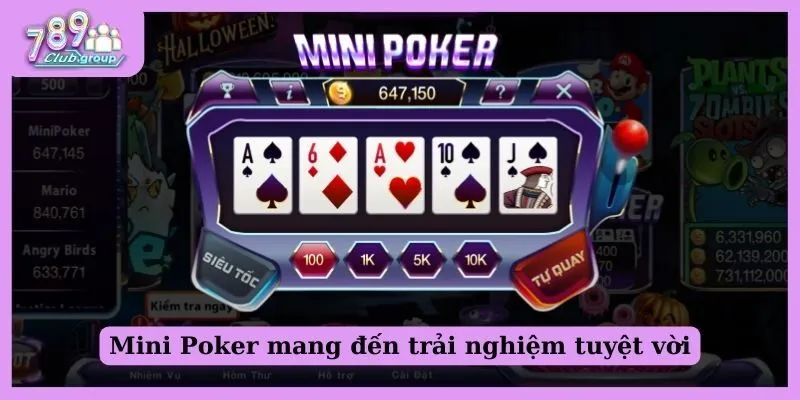 Mini Poker thuộc top game slot hay nhất hiện nay